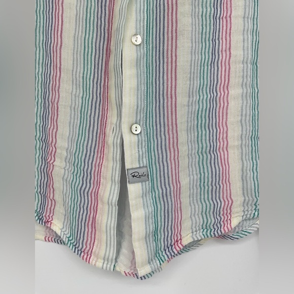 Rails Ellis Button-Down Shirt in Iris Stripe Size Small - Picture 9 of 12